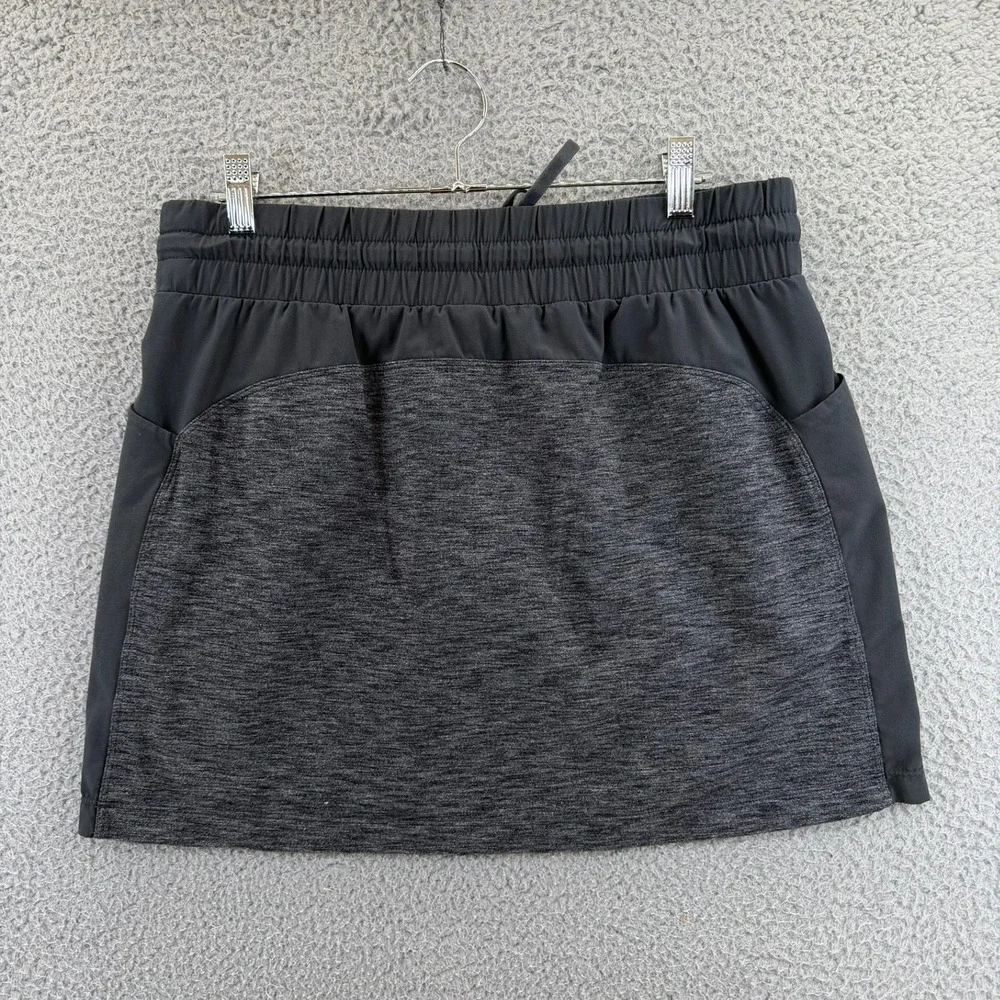 Athleta Womens Active Skort Gray Space Dye Drawstring Pockets Size M Medium